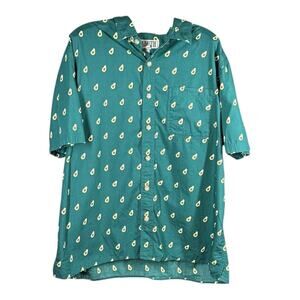Duluth Trading Co. Avocado Print Short Sleeve Button Up Shirt